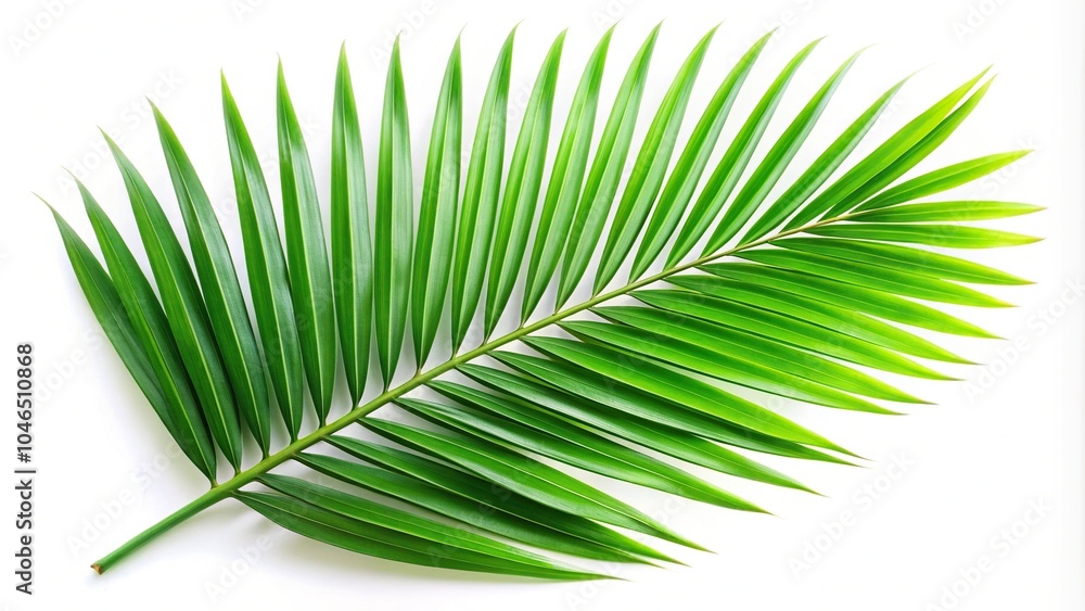 Fototapeta premium Palm green leaf isolated on white background