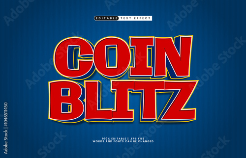 coin blitz editable text effect with a happy and fun text style