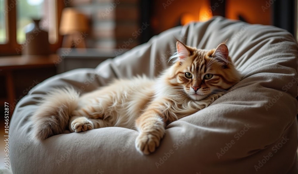 Beautiful cat on a cozy background Beautiful cat on a cozy background