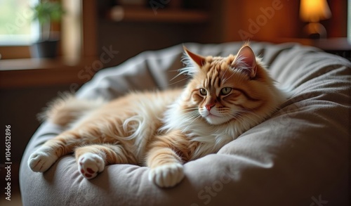 Beautiful cat on a cozy background