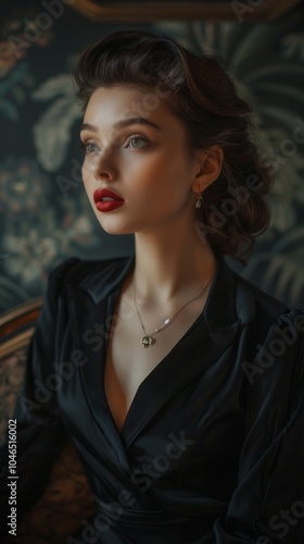 Refined shot of a girl in timeless attire