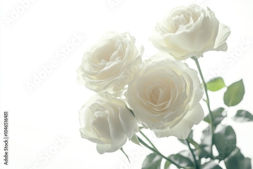 White Roses in Vase