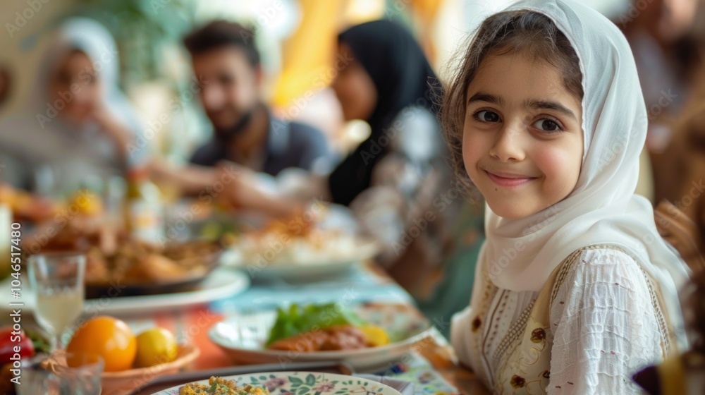 Resplendent shot of a Middle Eastern girl celebrating Eid al-Fitr Resplendent shot of a Middle Eastern girl celebrating Eid al-Fitr