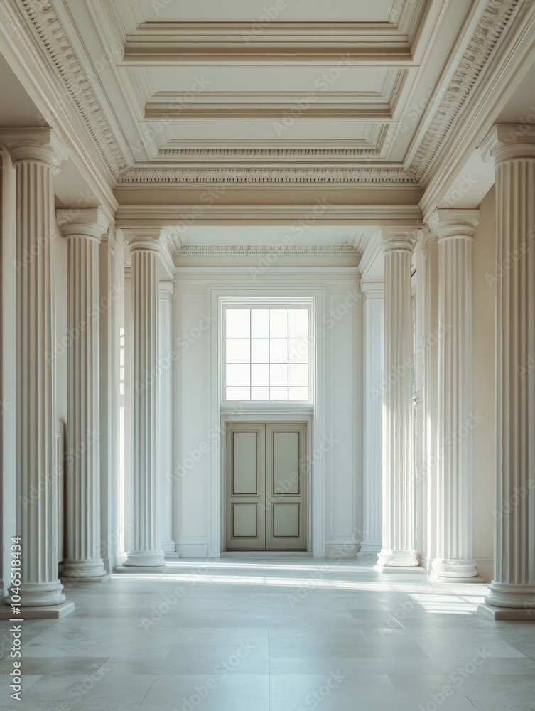 Obraz premium Empty Room with Columns and Door