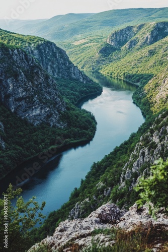 River flowing through valley