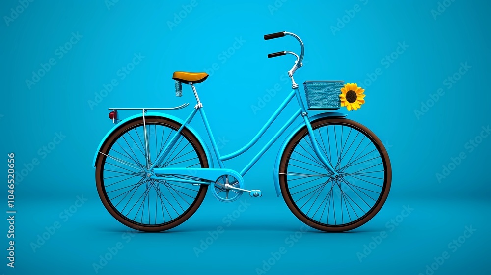 Fototapeta premium bicycle on blue background