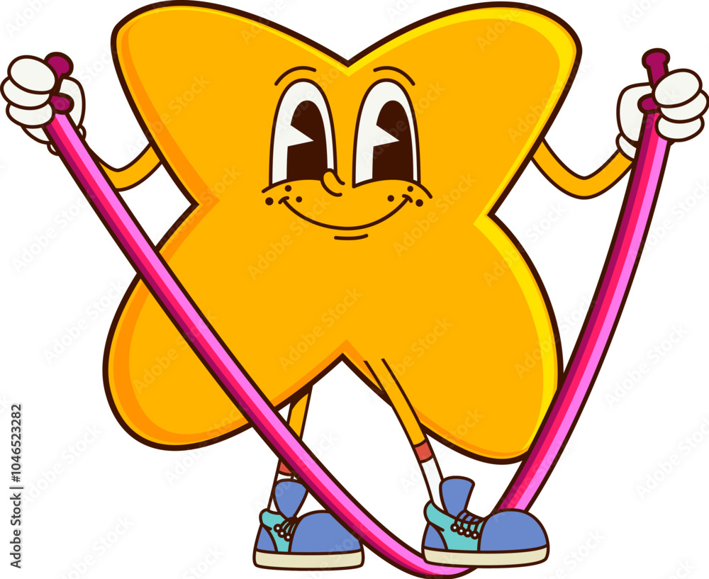 Math Multiplication Sign Groovy Character On Fitness Practicing Math multiplication sign groovy character on fitness practicing