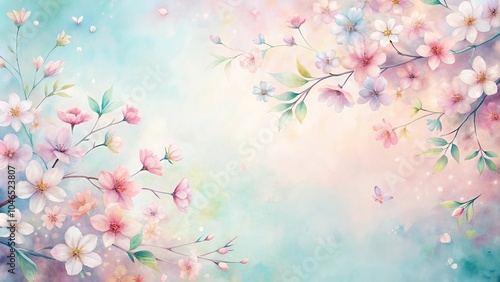 elegant pastel floral watercolor background with delicate blossom