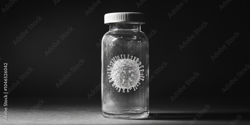 Glass bottle with flower Glass bottle with flower