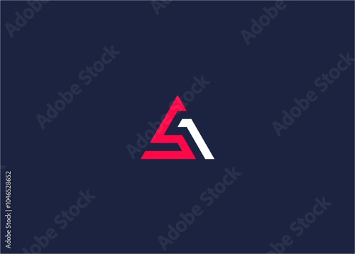 letter s1 with triangle logo icon design vector design template inspiration