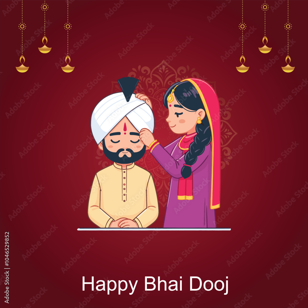 Happy bhai dooj concept Celebration in india creative vector illustration dsign Happy bhai dooj concept Celebration in india creative vector illustration dsign