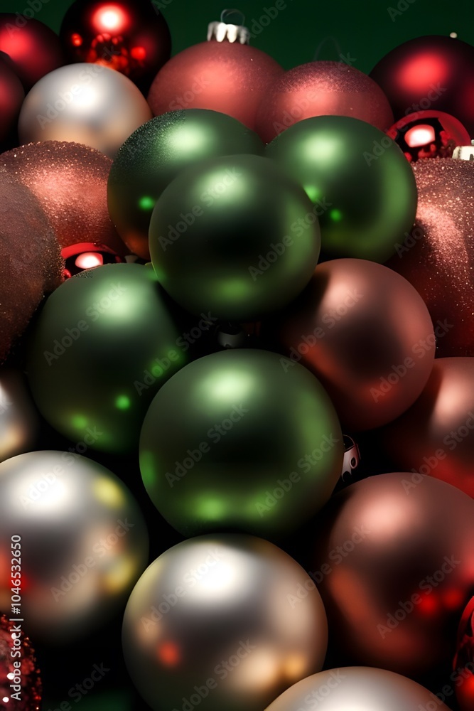 ia generated. red and green christmas balls. christmas tree decorations ia generated. red and green christmas balls. christmas tree decorations