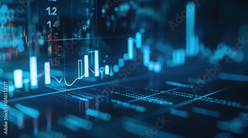 Close-up of downward-trending line graph on digital screen, symbolizing drop in earnings, financial decline visualized with charts and numbers.