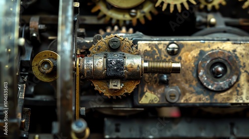 A detailed view of a stenotype machine s ribbon mechanism photo