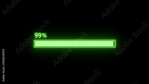 green neon light loading 99