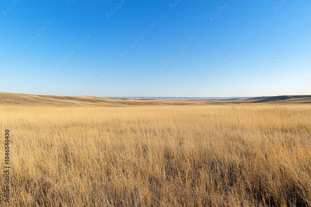 Vast expanses of golden grass undulate beneath a limitless azure sky, celebrating the splendor of untamed nature. Vast expanses of golden grass undulate beneath a limitless azure sky, celebrating the splendor of untamed nature.