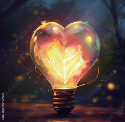 light bulb in the shape of heart