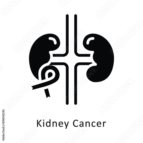 Kidney Cancer vector Glyph Design icon. Cancer Symbol on White background EPS 10 File