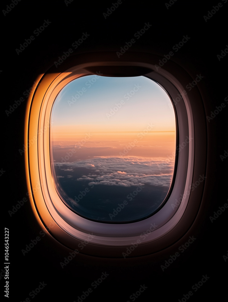 Airplane Window View with Stunning Sunrise
Airplane Window View with Stunning Sunrise