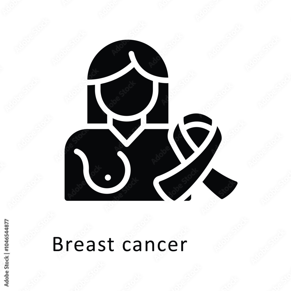 Breast cancer vector Glyph Design icon. Cancer Symbol on White background EPS 10 File Breast cancer vector Glyph Design icon. Cancer Symbol on White background EPS 10 File