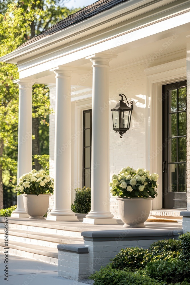 Peaceful suburban setting showcases a simply elegant home. Peaceful suburban setting showcases a simply elegant home.