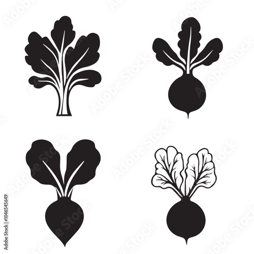 Radishes In cartoon, hand-drawn flat style. image for social media, websites and UI. Isolated 2D vector design in logo, icon, sketch style, simple line vector, single color. AI Generative Art.