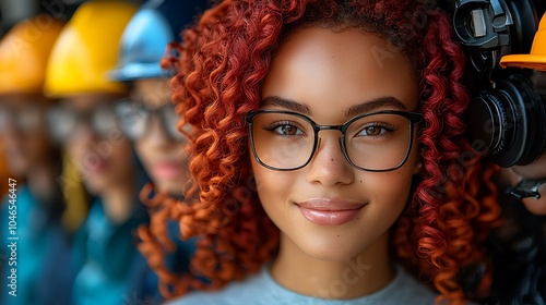 Curly Hair with Glasses - A Striking Portrait of a Woman