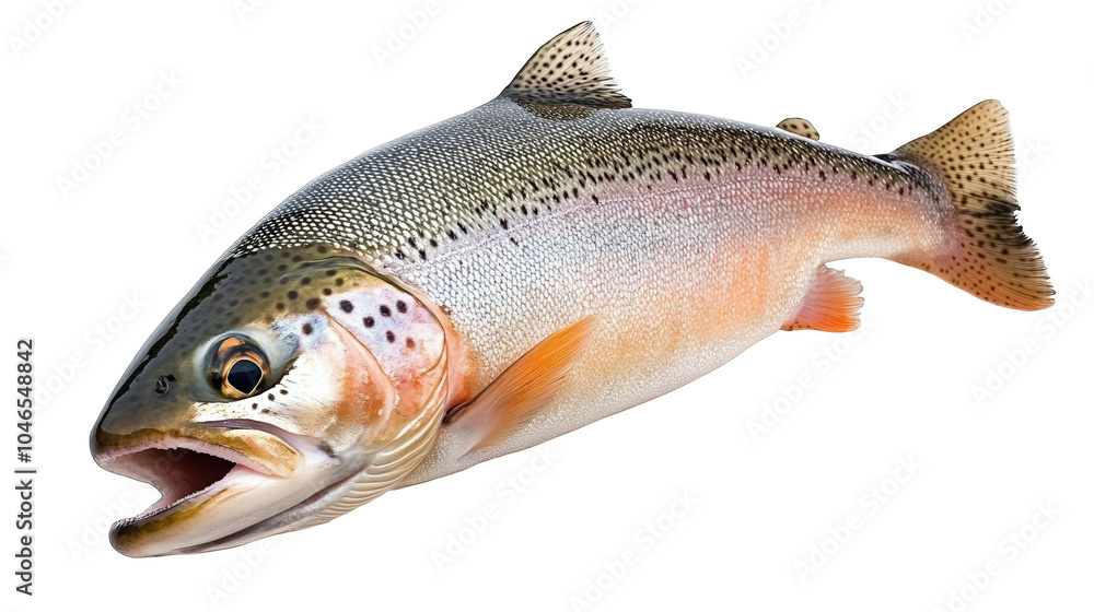 Naklejka premium Closeup encounter, a fish with wide open mouth reveals its impressive size and features