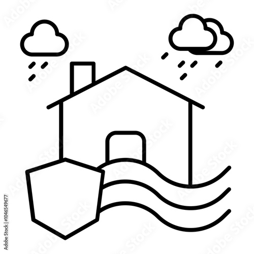 flooded house icon