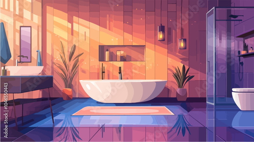 Illustration of a bathroom.