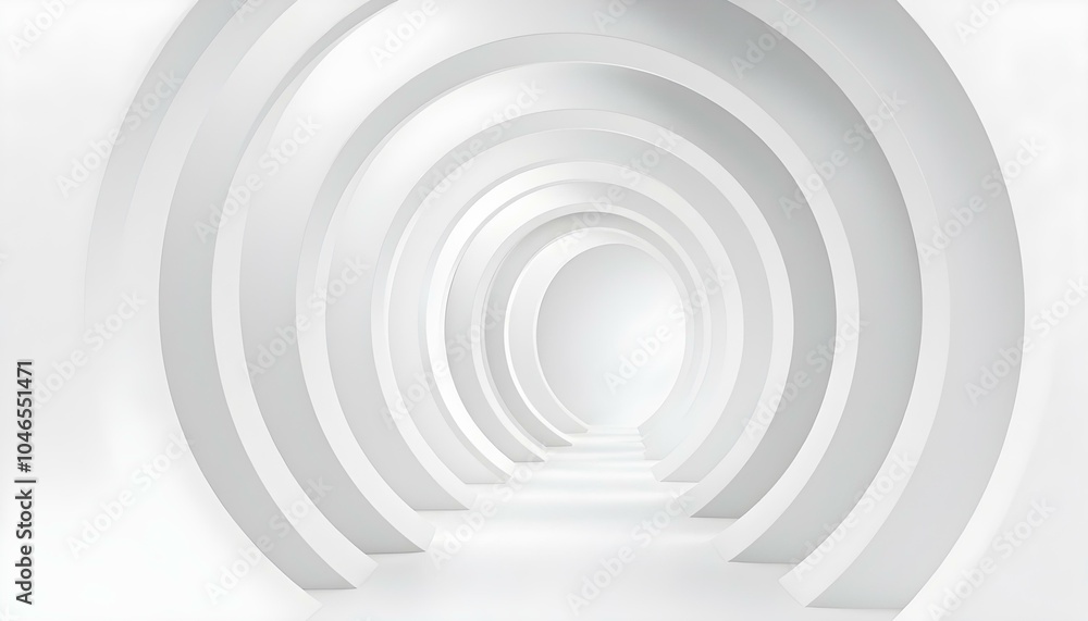 Obraz premium Abstract of white curved architectural pattern background, Concept of future modern facade design on architecture. Abstract bright white background.