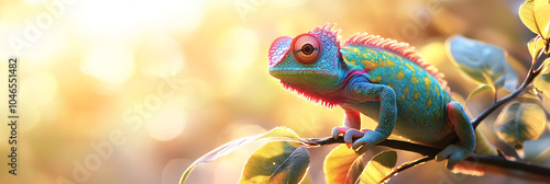 chameleon wearing sunglasses on a solid color background, vector art, digital art, faceted, minimal, abstract, panorama background