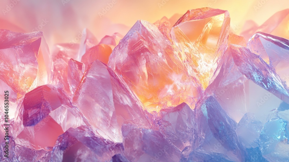Fototapeta premium Abstract crystal texture in pastel colors