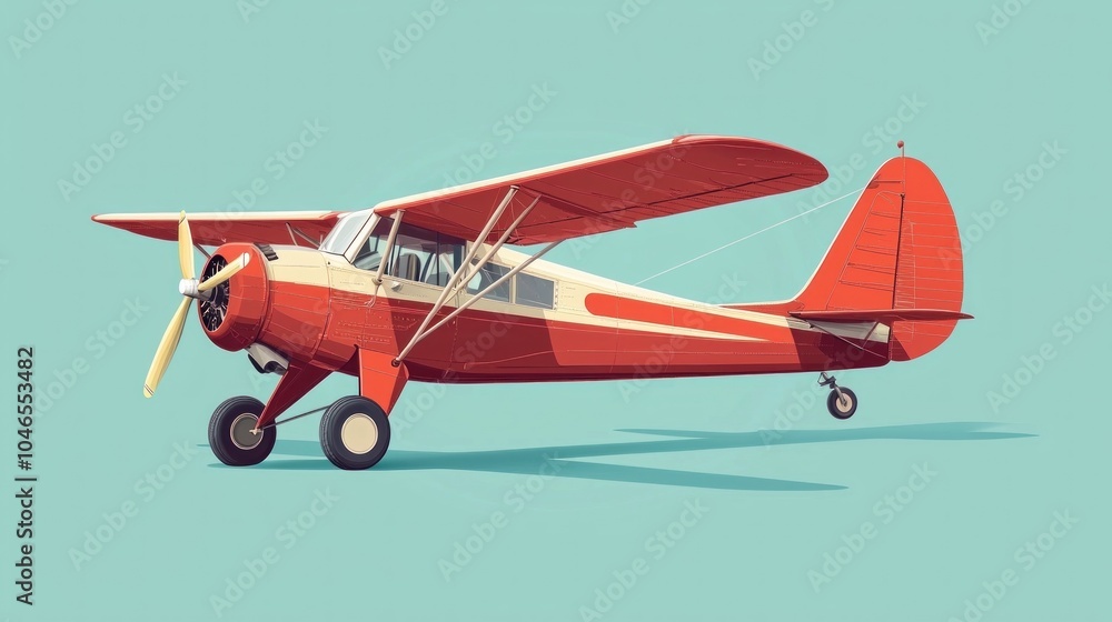 Retro Classic Airplane Illustration with Copy Space for Travel Nostalgia Themes Retro Classic Airplane Illustration with Copy Space for Travel Nostalgia Themes