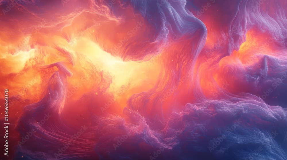 Vibrant cosmic clouds in swirling nebula Vibrant cosmic clouds in swirling nebula