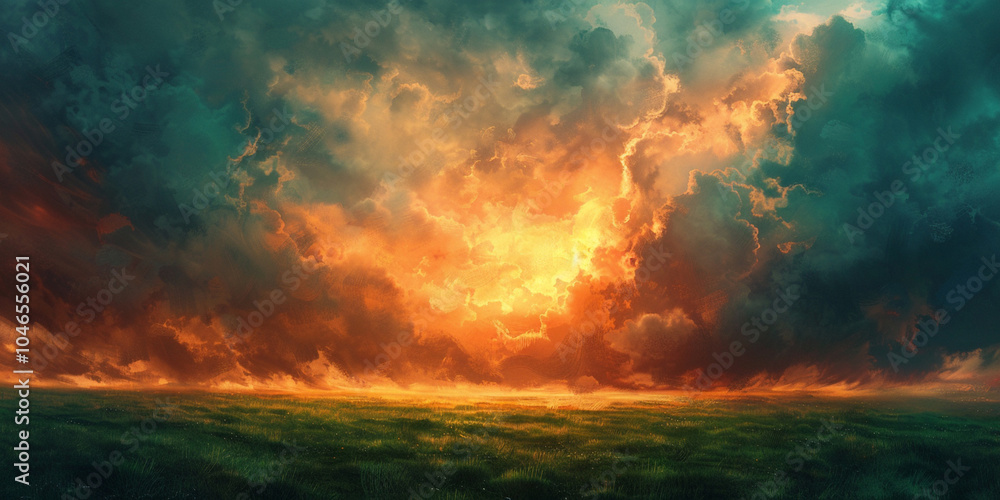 Dramatic Sky Ablaze with Fiery Colors Dramatic Sky Ablaze with Fiery Colors