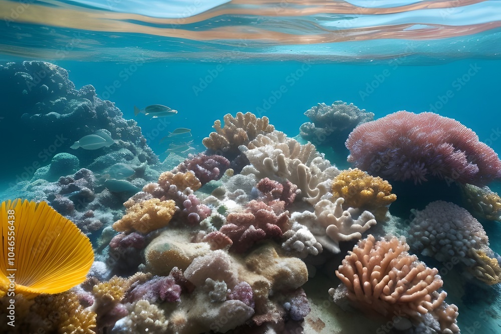 Naklejka premium ia generated. fish in aquarium. aquarium