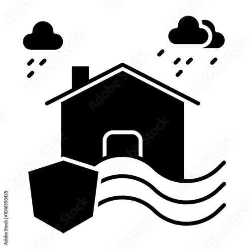 flooded house icon