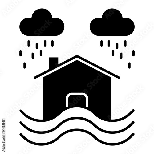 flooded house icon