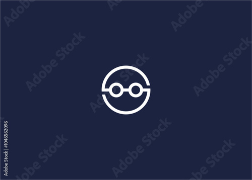 letter s with glasses logo icon design vector design template inspiration