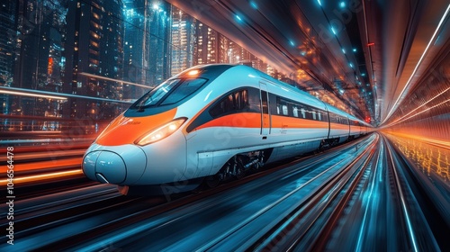 High-Speed Train in Motion