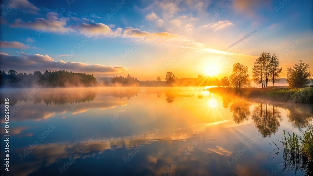 sunrise over lake with leading lines sunrise over lake with leading lines