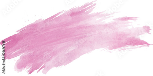 Pink paint artistic dry brush stroke. Watercolor acrylic hand painted backdrop for print, web design and banners. Realistic vector background texture