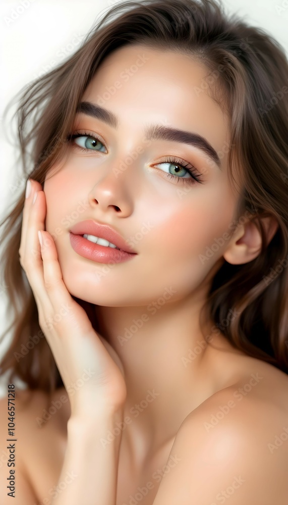 Portrait of a Beautiful Woman with Flawless Skin and Natural Beauty Portrait of a Beautiful Woman with Flawless Skin and Natural Beauty