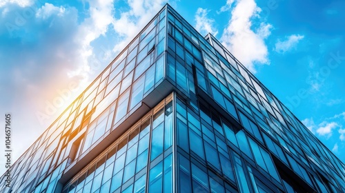 Multi-story commercial building with sleek glass windows and a modern design