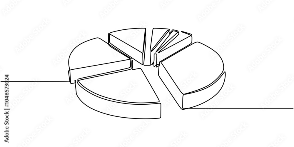 Minimalist Hand-Drawn Pie Chart Illustration for Work and Office Concepts Minimalist Hand-Drawn Pie Chart Illustration for Work and Office Concepts