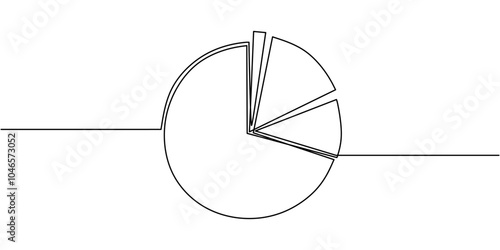 Minimalist Hand-Drawn Pie Chart Illustration for Work and Office Concepts