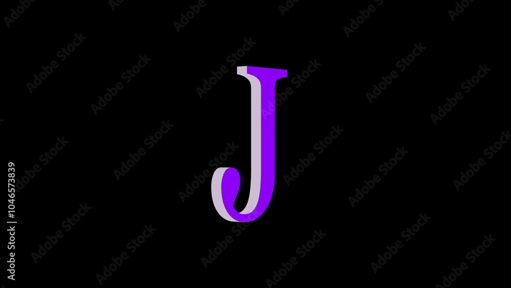J letter logo loopable rotated purple color black background J letter logo loopable rotated purple color black background