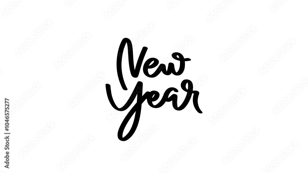 New year hand drawn for Happy New Year poster, Brochure design template, Flat Modern design , illustration Vector EPS 10