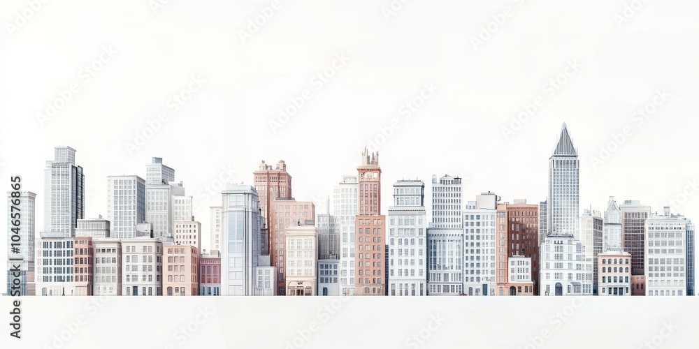 Fototapeta premium A view of Boston's buildings, set apart against a white backdrop